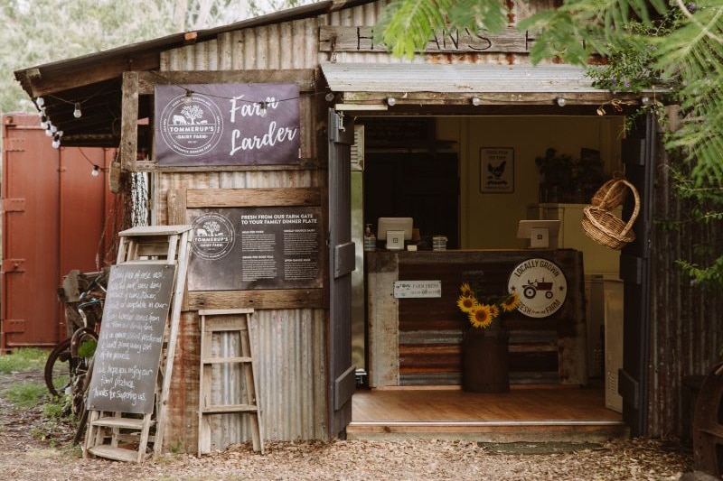 A rustic farm shop called the Farm Larder