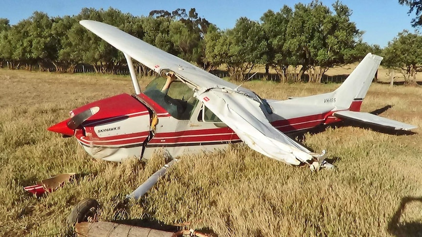 A Cessna was a write-off after a wind gust led to a crash landing near Burra.