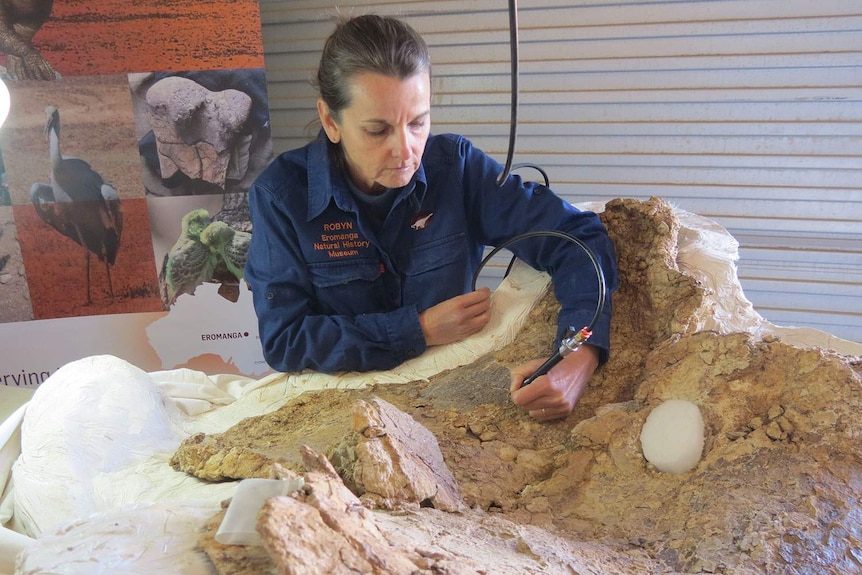 Robyn Mackenzie, the collections manager for the Eromanga Natural History Museum