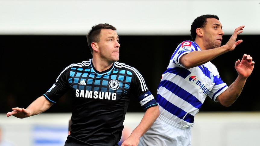 Chelsea defender John Terry (L) served a four-match ban for racially abusing QPR's Anton Ferdinand.