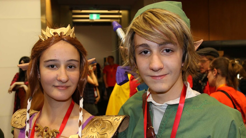 Cosplayers Sullivan and Harvey Kovacs