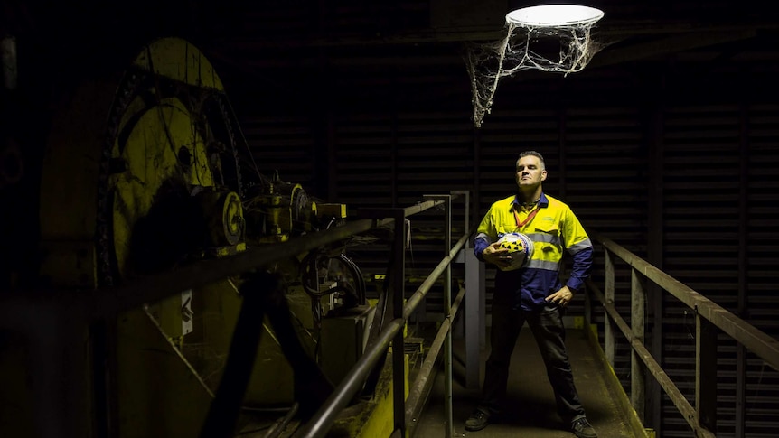 Hazelwood power station worker Mark Richards poses for a portrait.