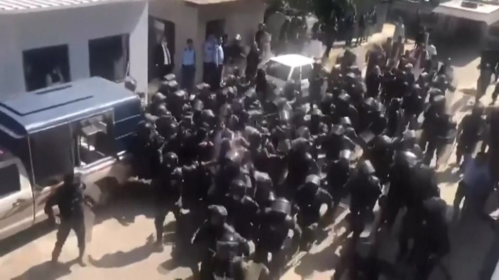   Imran Khan being arrested.  