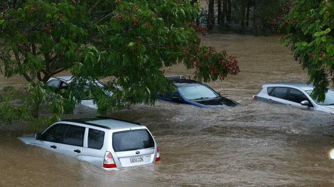 Floodwaters in Robina continued to rise throughout the afternoon on Thursday.