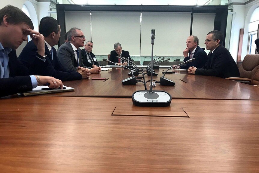 A meeting between Jay Weatherill and GFG Alliance representatives.