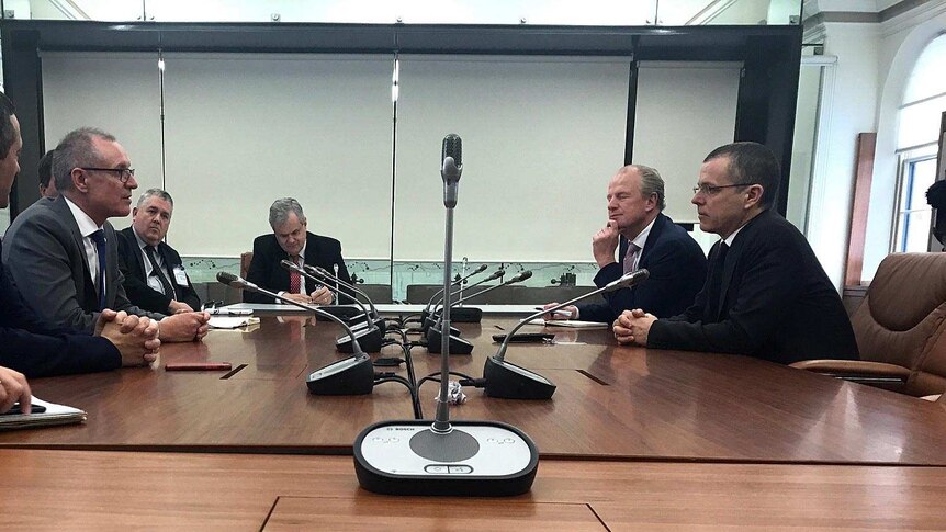 A meeting between Jay Weatherill and GFG Alliance representatives.