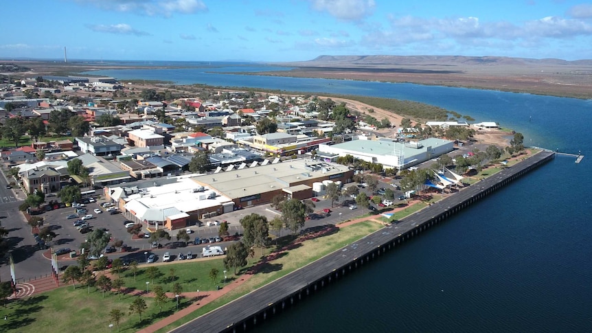 An aerial shot of Port Augusta.