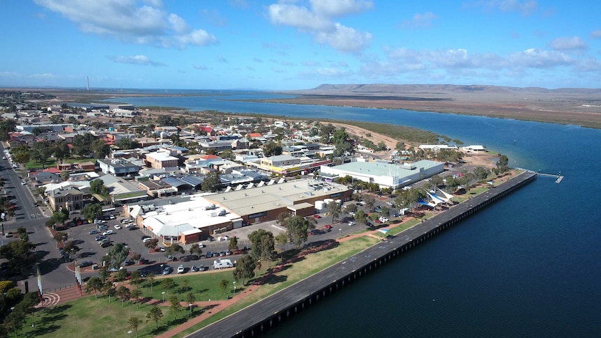 An aerial shot of Port Augusta