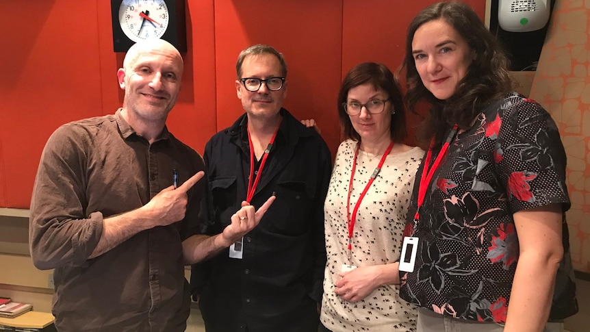 Host Raf Epstein and the Slate Culture Gabfest team in ABC Radio Melbourne's studio.