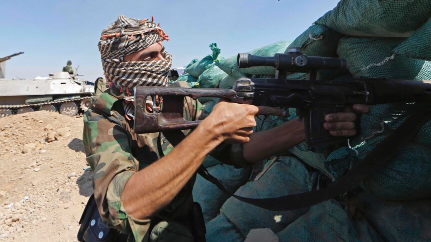 An Iraqi Kurdish fighter near Bashir, south of Kirkuk