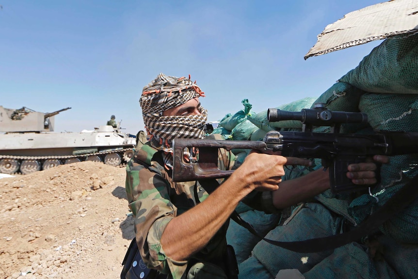 An Iraqi Kurdish fighter near Bashir, south of Kirkuk