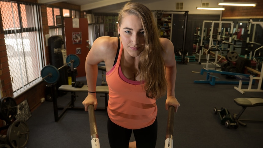 Demi Bennett works out at the Riot City Wrestling gym.