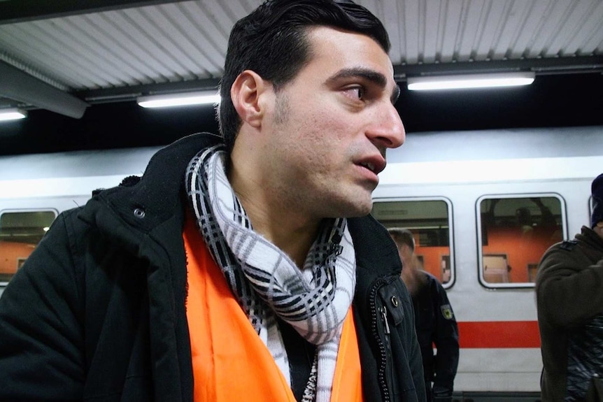 Ahmad at train station