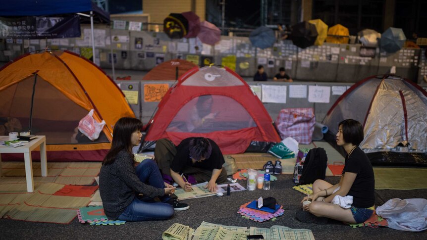 Hong Kong protest tents