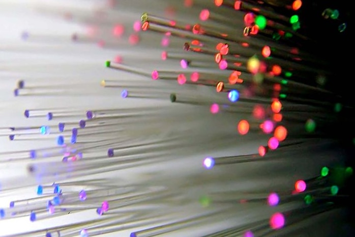 A collection of fibre optic wires.