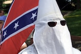 File photo showing a Ku Klux Klan member during a demonstration in Texas