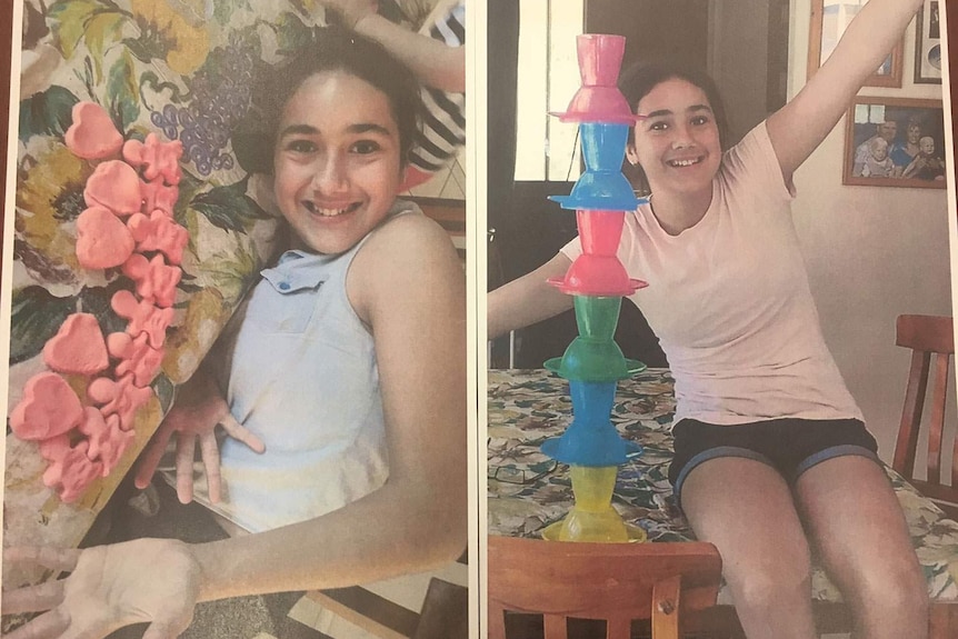 Two photos of 12-year-old Tiahleigh Palmer
