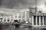 Tasman Bridge under construction in May 1961