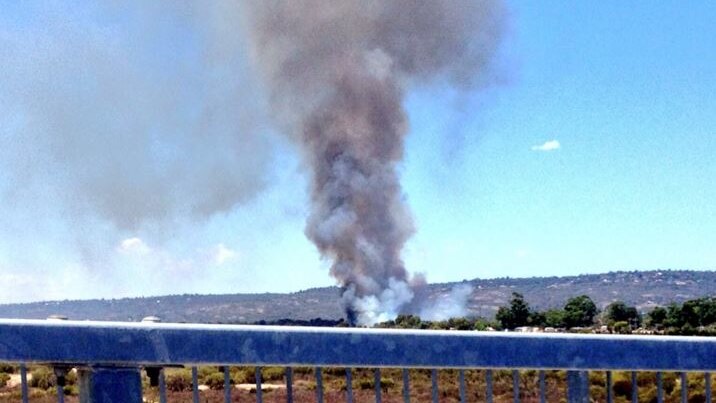 A fire is burning in the eastern Perth suburb of Wattle Grove.