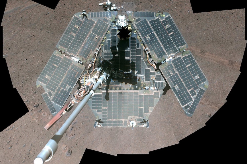 Solar panels on a Mars robot