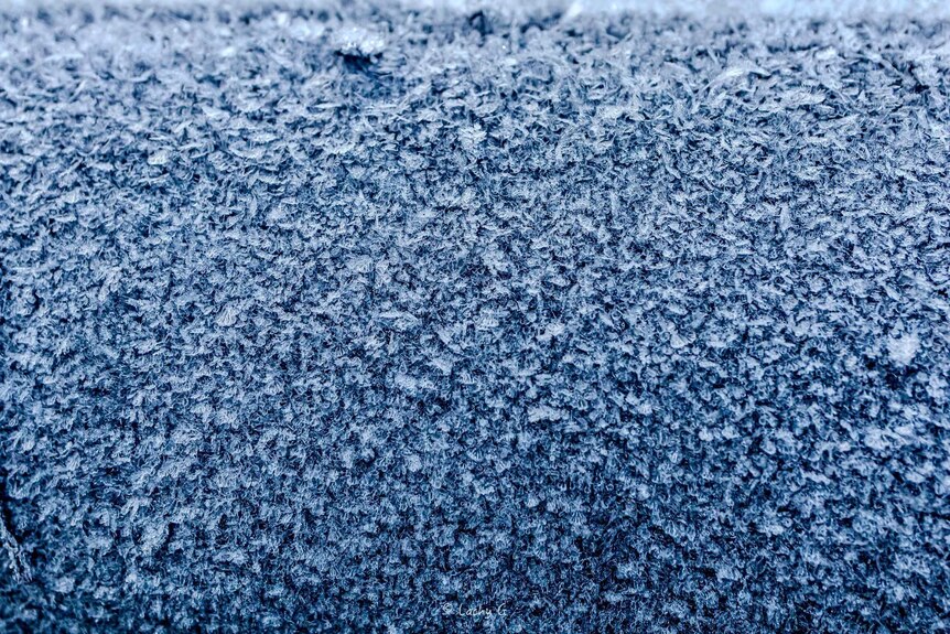 Frost on the roof of a house.