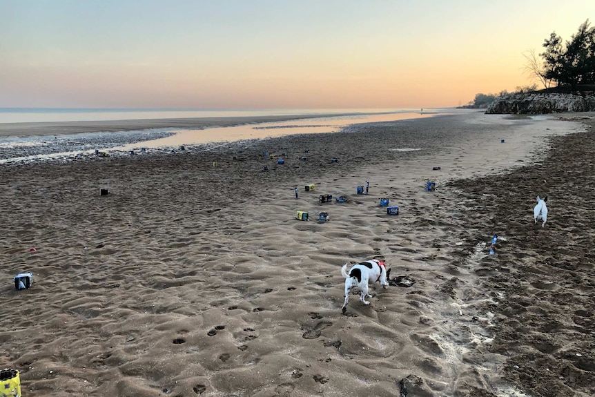 Top End beach covered in firework rubbish