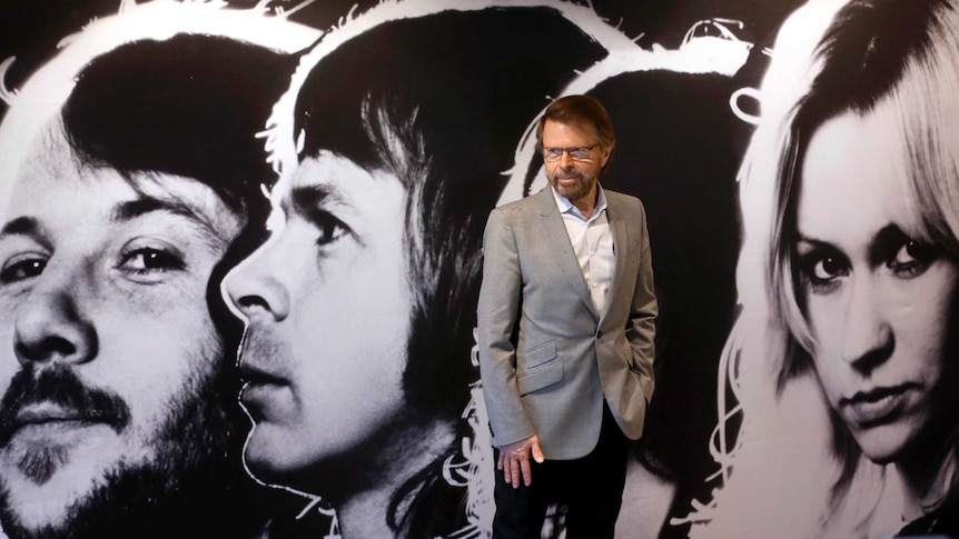 Bjorn Ulvaeus poses for photos at the ABBA museum.