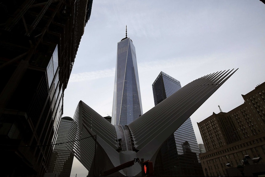 The part of the new partially opened World Trade Center Transportation Hub known as the Oculus.