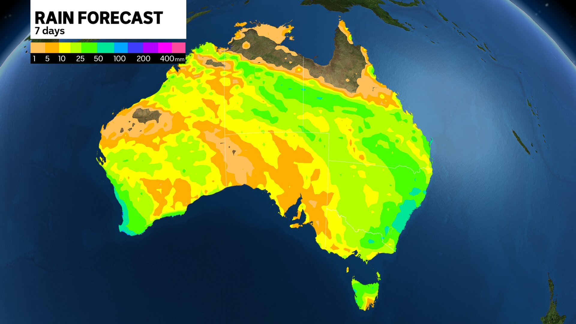 a weather map of australia showing rain coverage for the week commencing may 27 2024