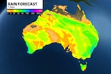 a weather map of australia showing rain coverage for the week commencing may 27 2024