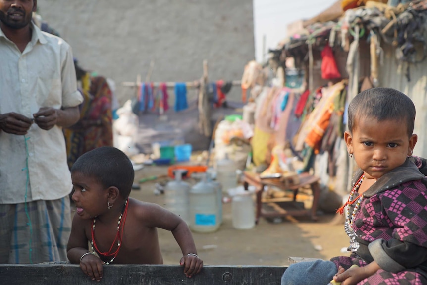 Children in a Bahadurgarh slum
