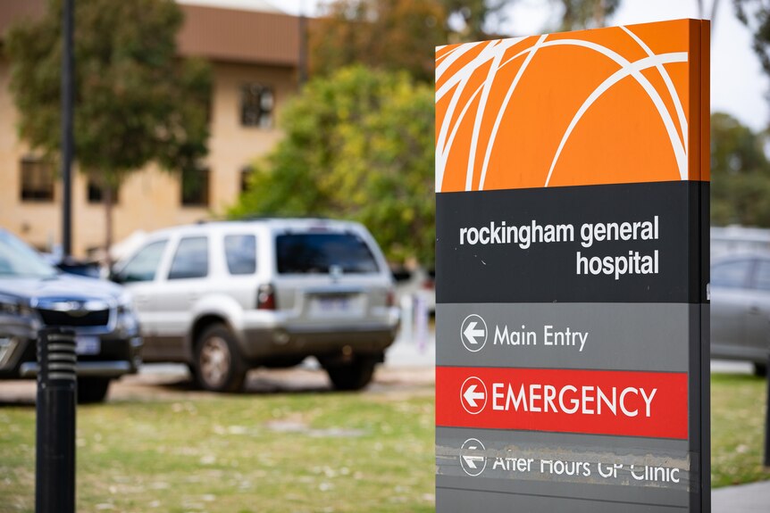 Un panneau indiquant l'hôpital général de Rockingham