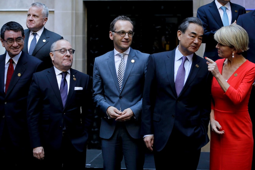 A group picture of ministers during the G20 meeting.