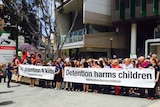 Protest over children in detention at Lady Cilento Hospital in Brisbane