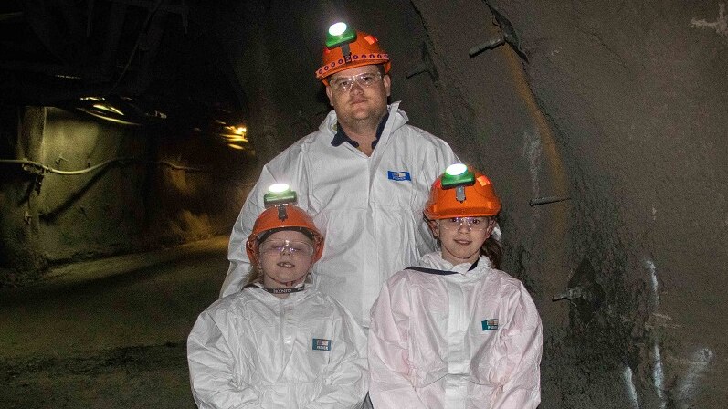 Family at the George Fisher Mine