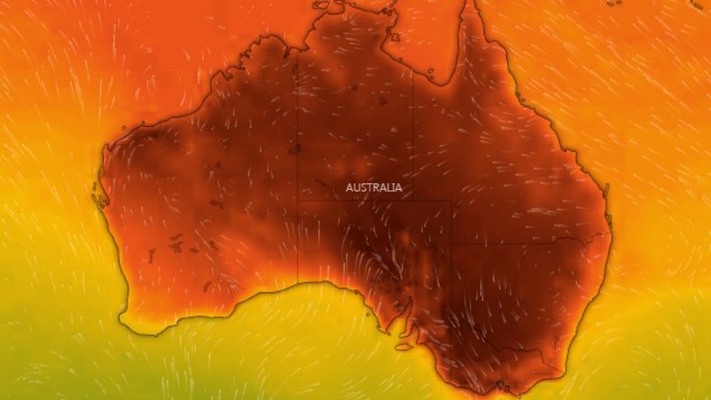 Map of Australia where Australia in BROWN