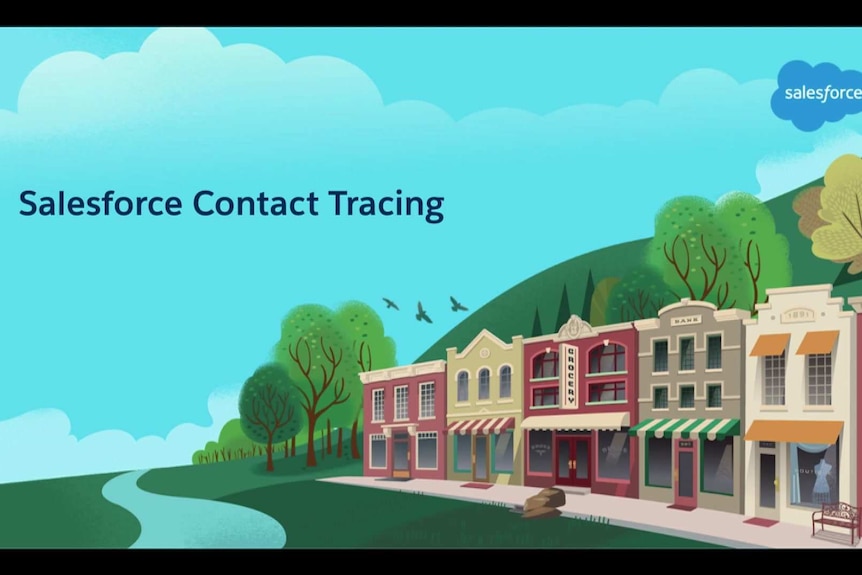 Screen shot of Salesforce contact tracing software