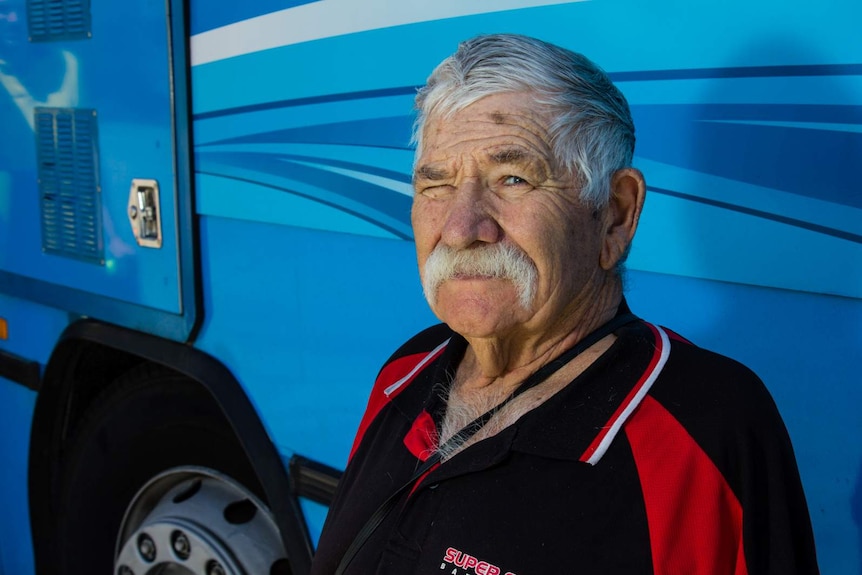 Mobile shower bus user Dennis McGuire