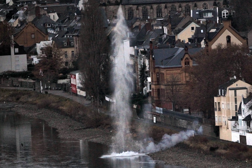 A bomb disposal team caused a controlled demolition of a tank filled with chemicals in western Germany.