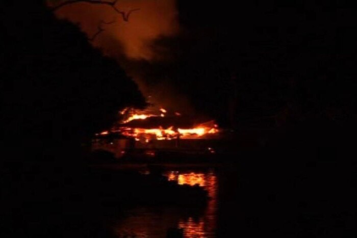 Fire destroys a boat shed at a Sydney school