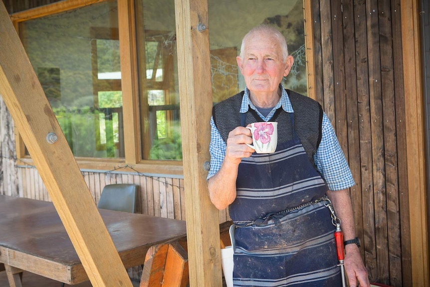 Neville Parker, left school at 14 to be a butcher. Still working at 82.
