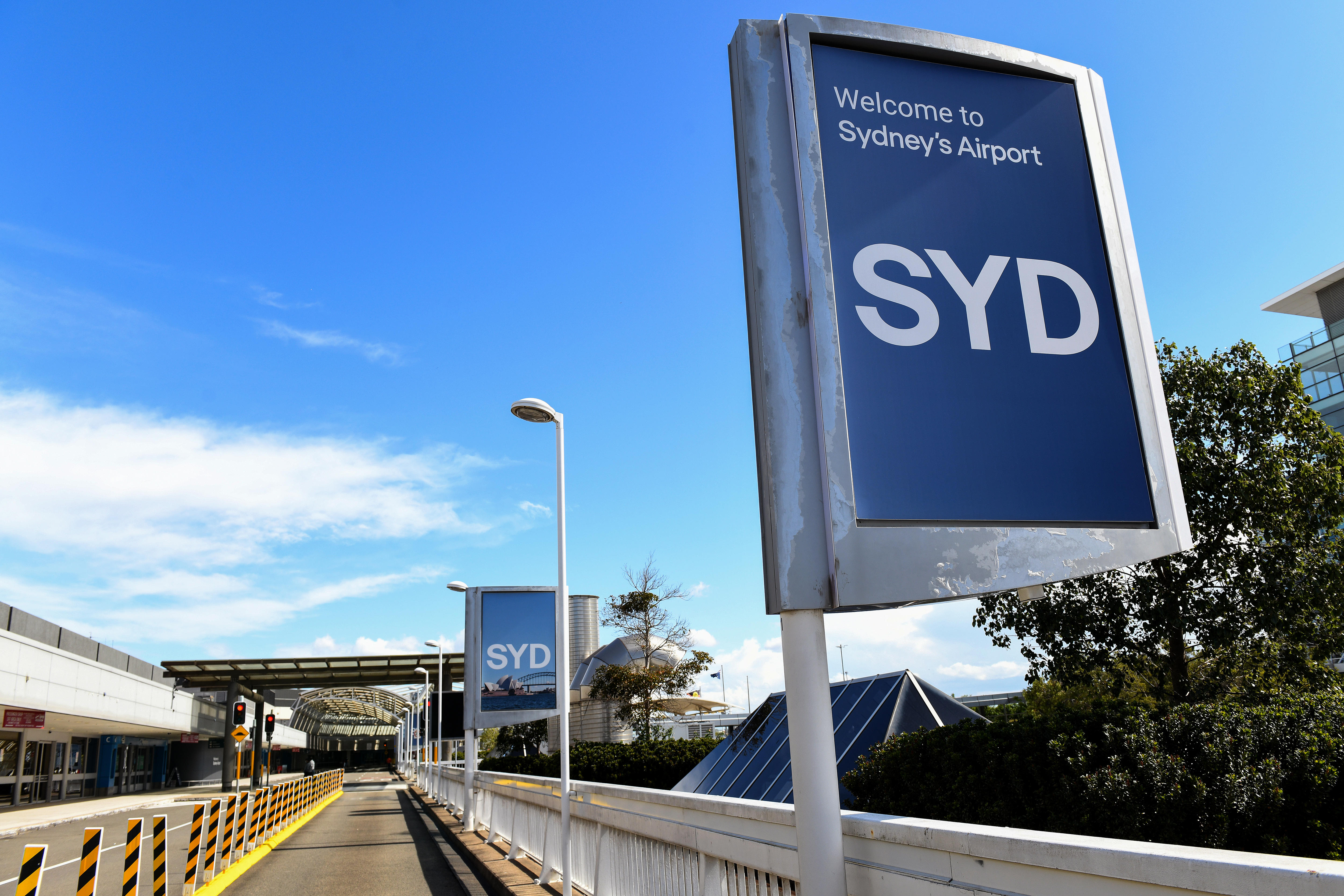 the outside of an empty airport