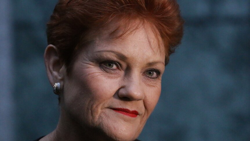 Close up of Pauline Hanson.