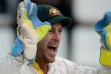 Matthew Wade (L) will don the keeper's gloves for Australia in the three-Test series against South Africa.