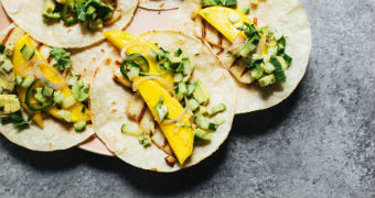 Image of three mango tacos