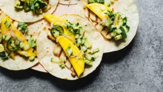 Image of three mango tacos