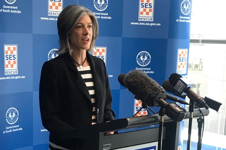 SA Health's Nicola Spurrier speaking to media at a press conference.