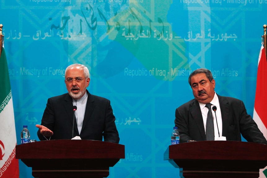 Iraq crisis: Iranian foreign minister Mohammad Javad Zarif and Iraqi foreign minister Hoshyar Zebari