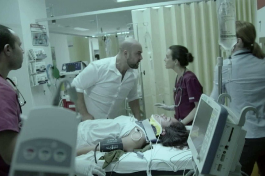 Still from an anti nurse violence video