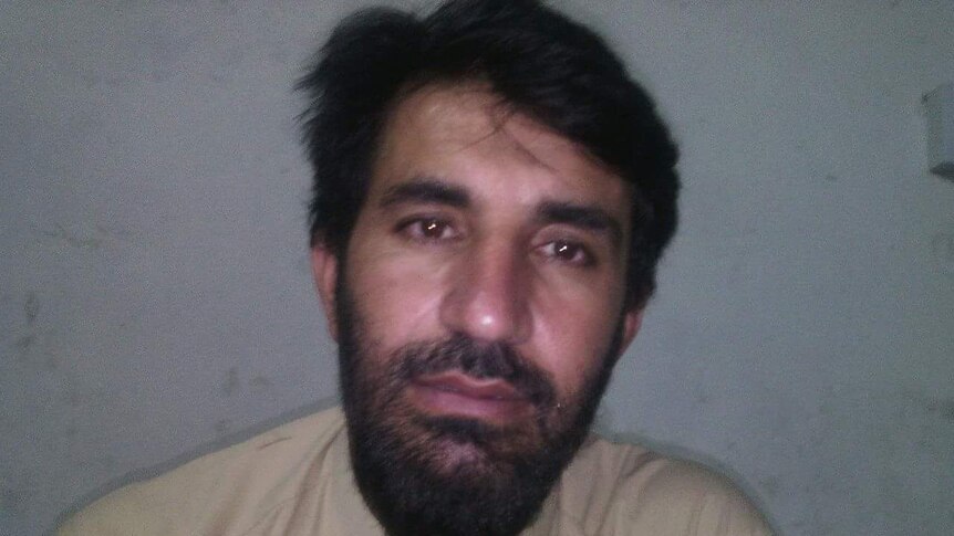 Ibrahim Khan, a man from the Khyber Agency, looks at the camera.